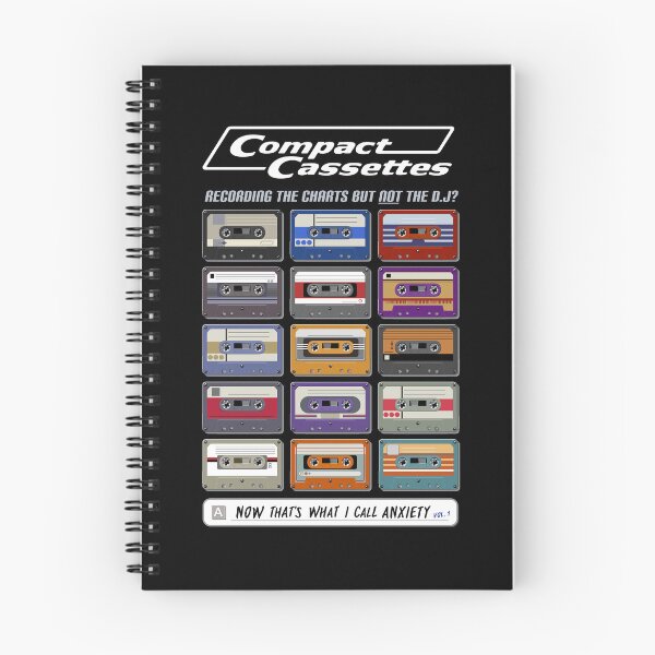 Item preview, Compact Cassettes - Recording The Charts But Not The DJ? Now That’s What I call Anxiety Vol. 1. Retro Style ad for Audio Tapes (WhiteText) designed and sold by RetroTeeStudio.