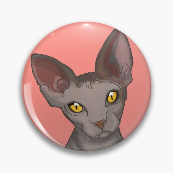 Artikelvorschau, Sphinx-Nacktkatze Grauer Sphinx-Druck Korallenrosa Hintergrund entworfen und verkauft von DemonicGloom.