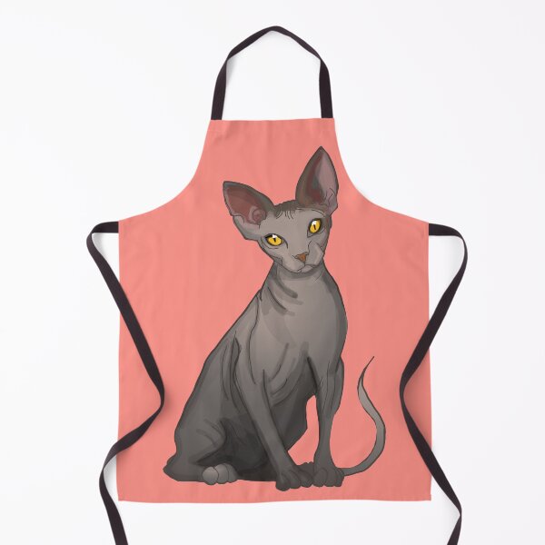 Item preview, Sphinx Hairless Cat Grey Sphinx print Coral pink background designed and sold by DemonicGloom.