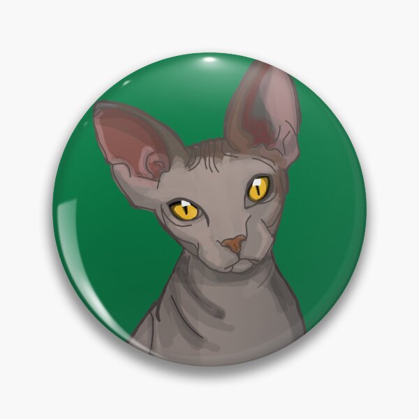 Item preview, Sphinx Hairless Cat Grey Sphinx print Emerald Green background  designed and sold by DemonicGloom.