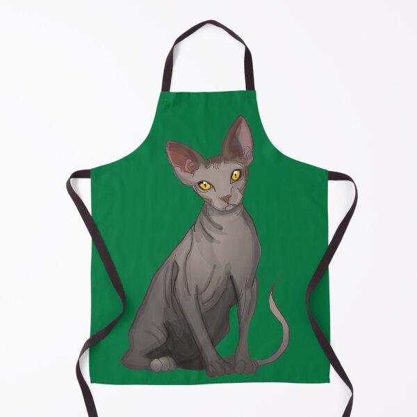 Item preview, Sphinx Hairless Cat Grey Sphinx print Emerald Green background designed and sold by DemonicGloom.