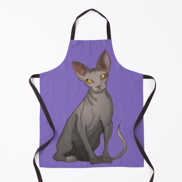 Item preview, Sphinx Hairless Cat Grey Sphinx print purple background designed and sold by DemonicGloom.