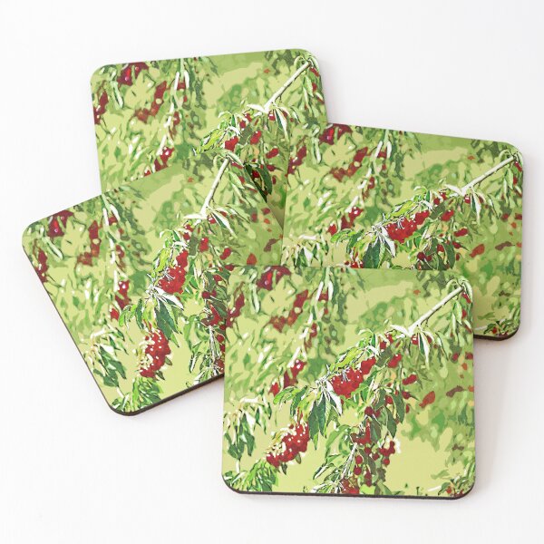 Item preview, Cherry berries on tree branches, color print designed and sold by artdragongift 15.