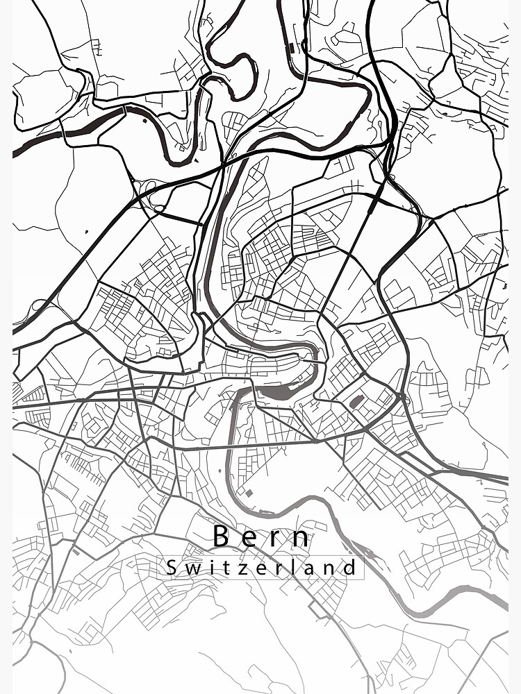 Bern Switzerland City Map Poster For Sale By Robin Niemczyk Redbubble   Flat,750x,075,f Pad,750x1000,f8f8f8 