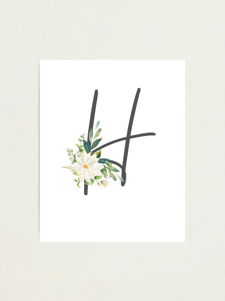 " New Baby Girl Gift, Floral Initial Wall Art, Initial Nursery