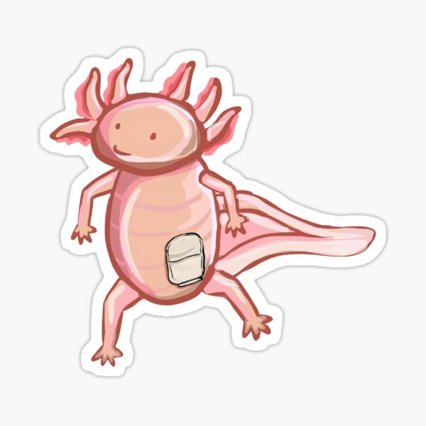 Item preview, Pink Axolotl with Ostomy designed and sold by InclusiveDinos.