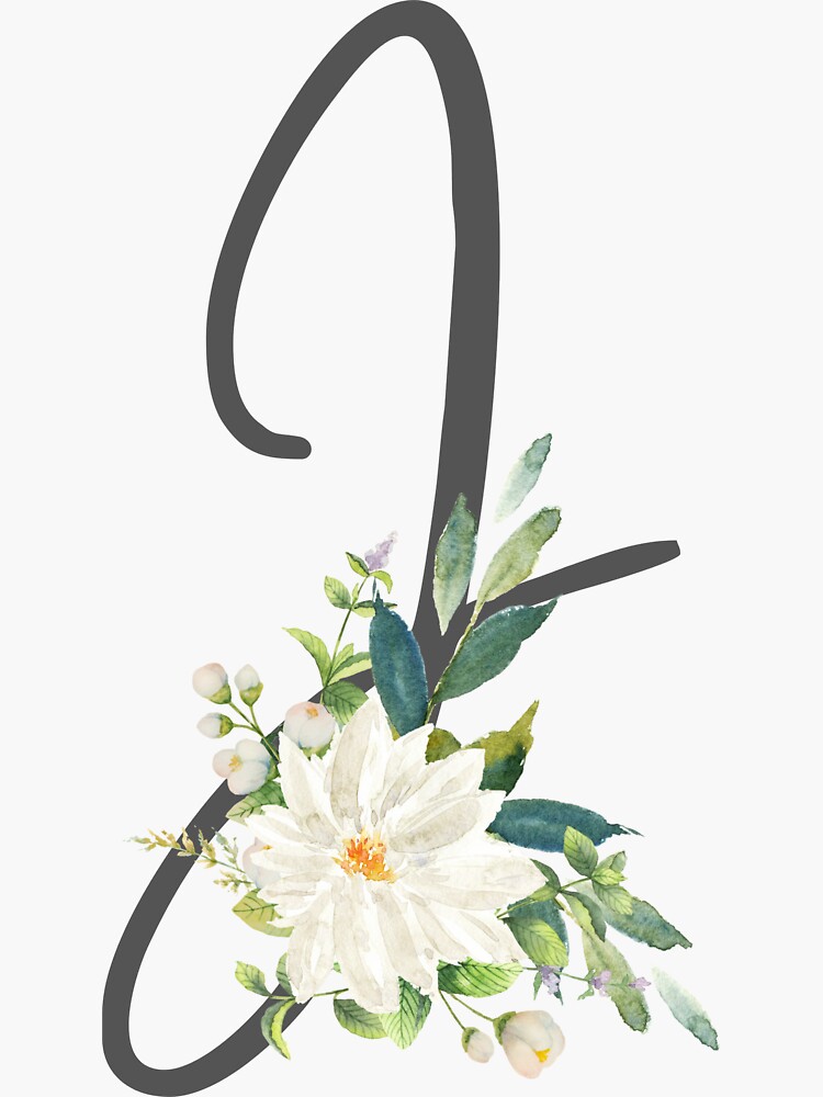 " New Baby Girl Gift, Floral Initial Wall Art, Initial Nursery