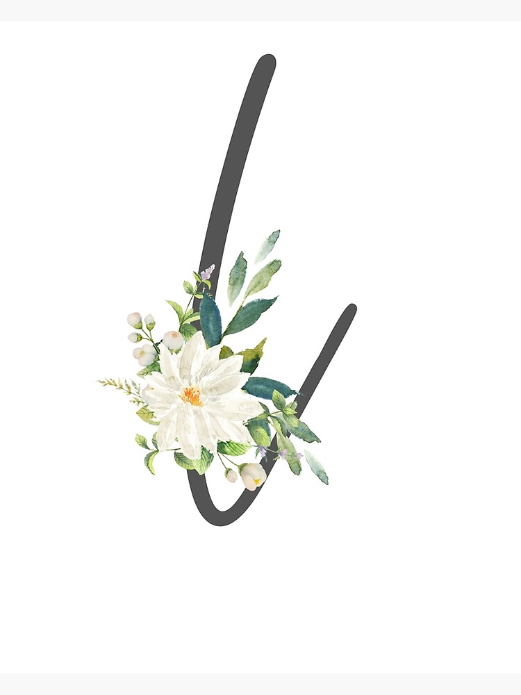 "New Baby Girl Gift, Floral Initial Wall Art, Initial Nursery