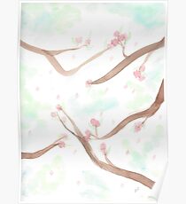 Simplistic Cherry Blossoms Poster