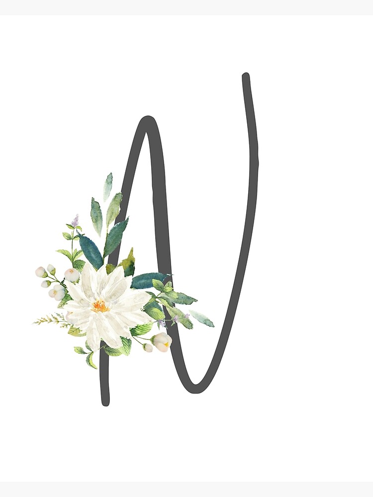 " New Baby Girl Gift, Floral Initial Wall Art, Initial Nursery