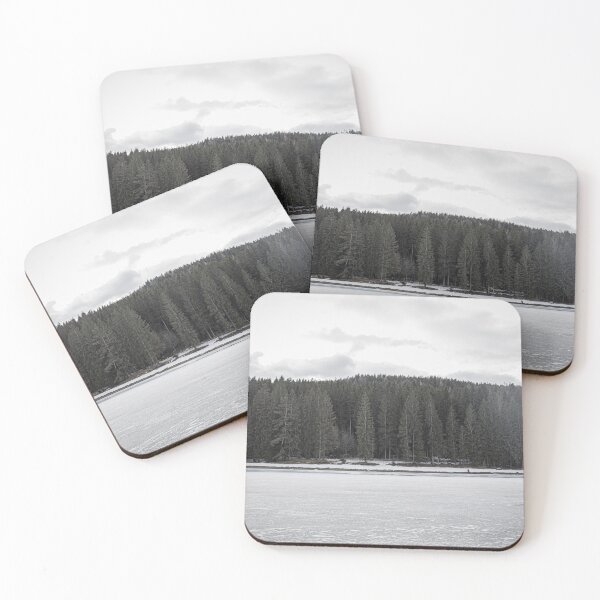 Item preview, Walk at the frozen reservoir in January - landscape format designed and sold by Silent-Seasons.