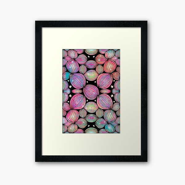 Pastel Rainbow Petals and Seed Pods Collection 041822 by Kristi Duggins Framed Art Print