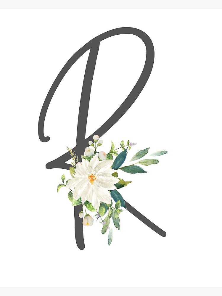 " New Baby Girl Gift, Floral Initial Wall Art, Initial Nursery