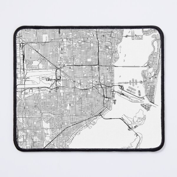 Item preview, Miami White Map designed and sold by multiplicitymap.