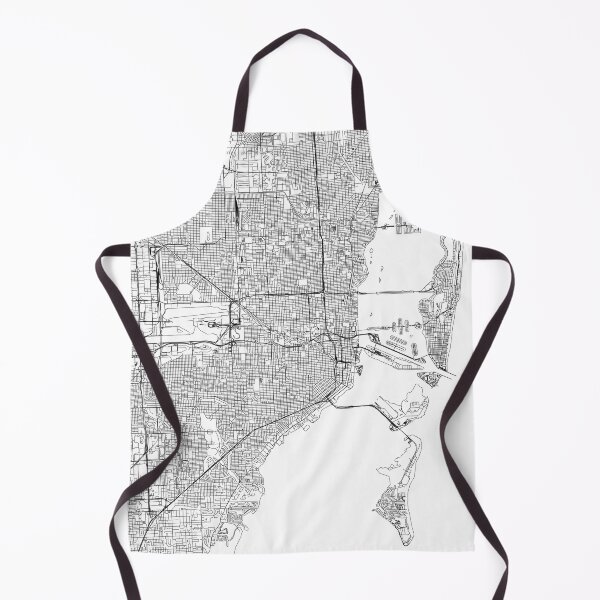Item preview, Miami White Map designed and sold by multiplicitymap.