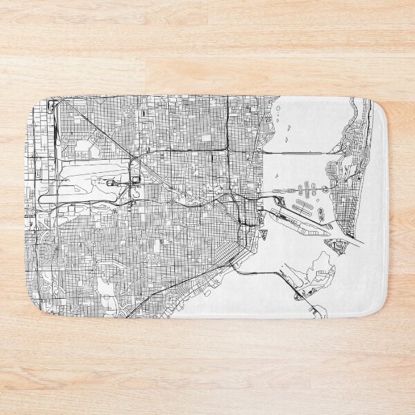 Item preview, Miami White Map designed and sold by multiplicitymap.