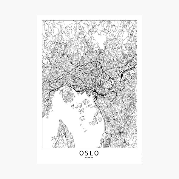Item preview, Oslo White Map designed and sold by multiplicitymap.