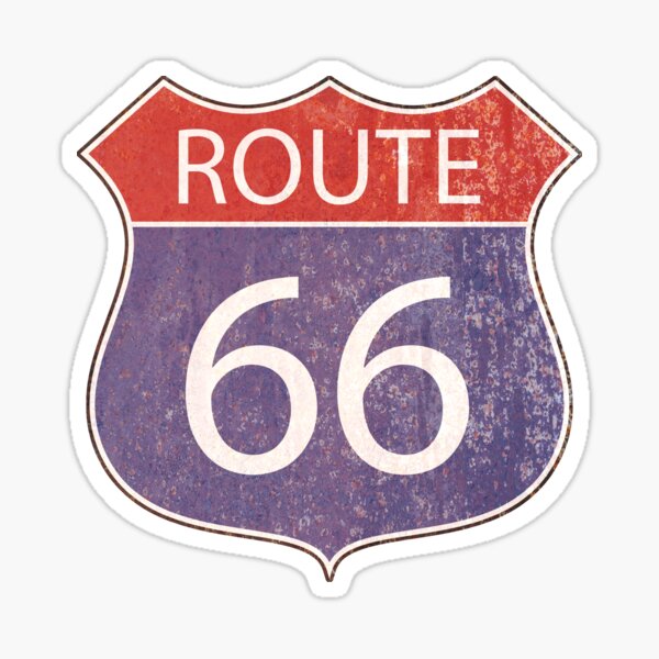 Panneau routier Route 66 Sticker