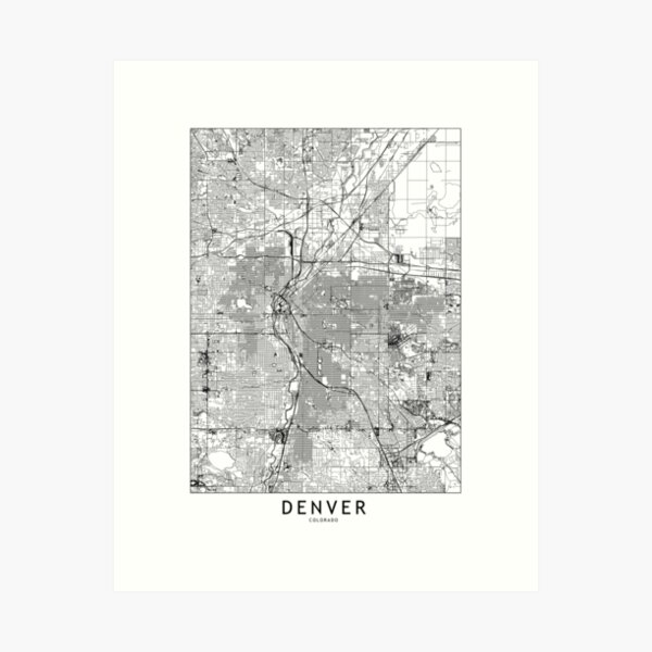 Item preview, Denver White Map designed and sold by multiplicitymap.
