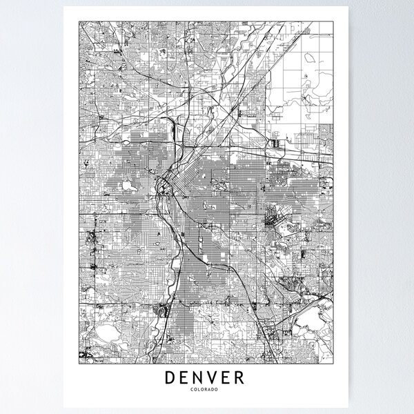 Item preview, Denver White Map designed and sold by multiplicitymap.