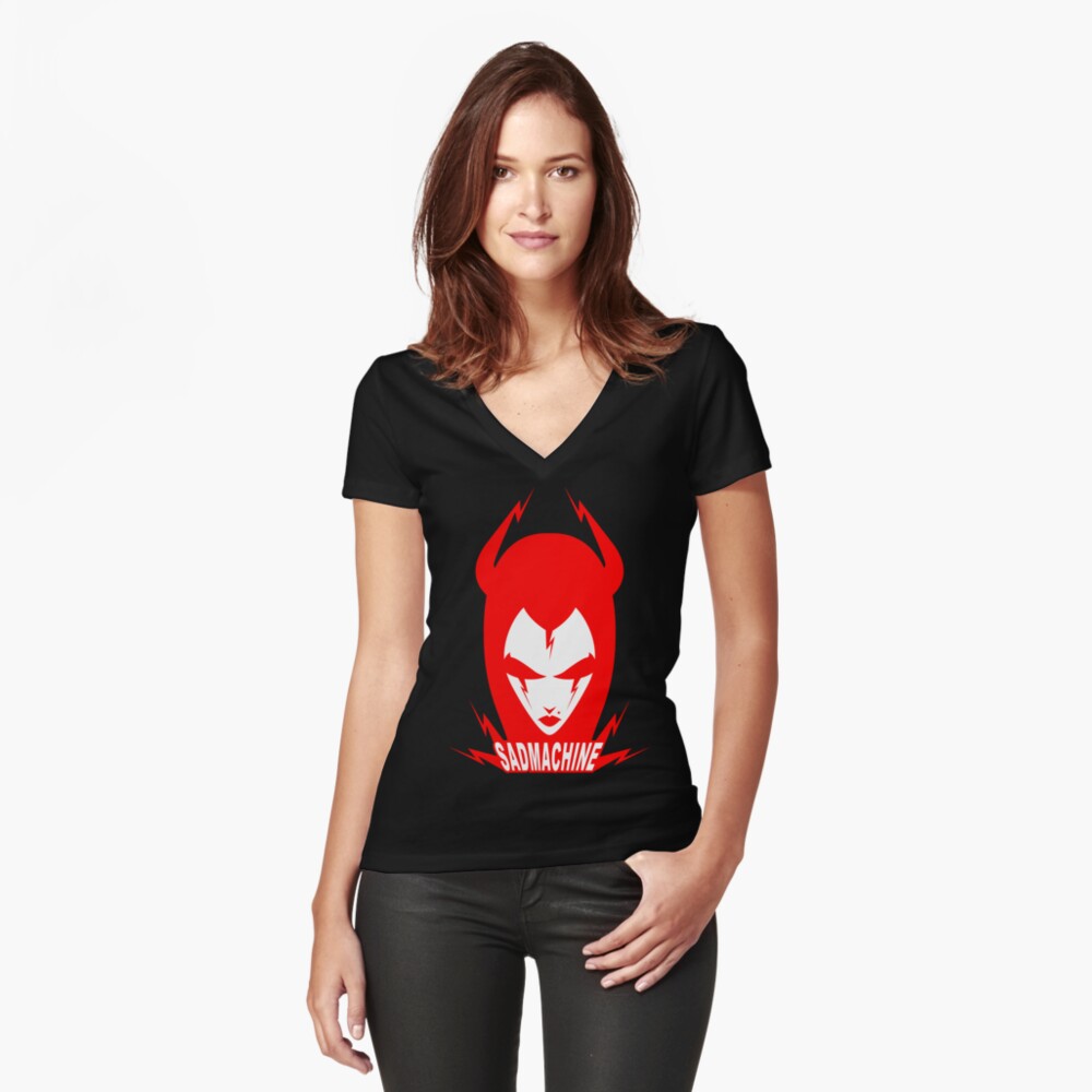 Item preview, Fitted V-Neck T-Shirt designed and sold by sadmachine.