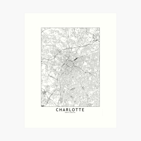 Item preview, Charlotte White Map designed and sold by multiplicitymap.