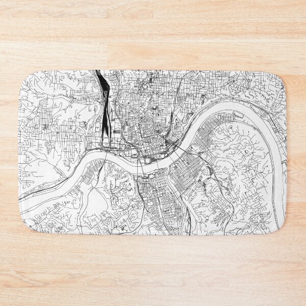 Item preview, Cincinnati White Map designed and sold by multiplicitymap.