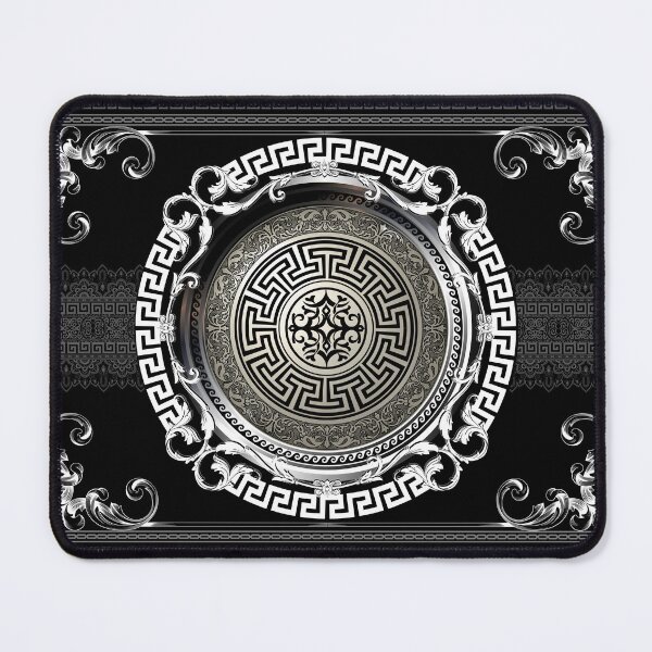 Item preview, Ornate Baroque White Black Greek Key Meander designed and sold by Yiorgos Designs.
