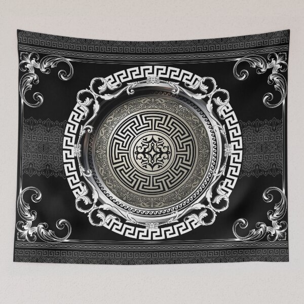 Item preview, Ornate Baroque White Black Greek Key Meander designed and sold by Yiorgos Designs.