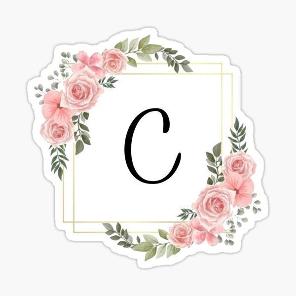 Feminine monogram rose gold logo letter c and d with flowers