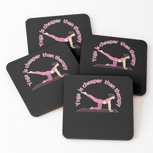 Item preview, yoga is cheaper than therapy pink Essential T-Shirt designed and sold by ClausGabriel.