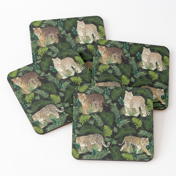 Artikelvorschau, Modernes Leoparden-Tiger-Dschungel pflanzt schwarzes Design entworfen und verkauft von NdesignTrend.