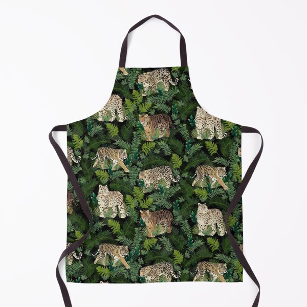 Item preview, Modern Leopards Tigers Jungle Plants Black Design designed and sold by NdesignTrend.