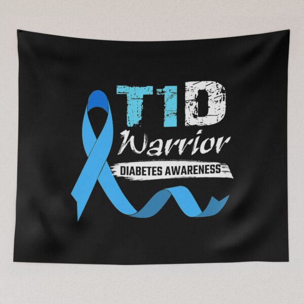 Artikelvorschau, T1D Warrior Typ 1 Diabetes Awareness Blue Ribbon Classic. entworfen und verkauft von guiceltsaxe3.