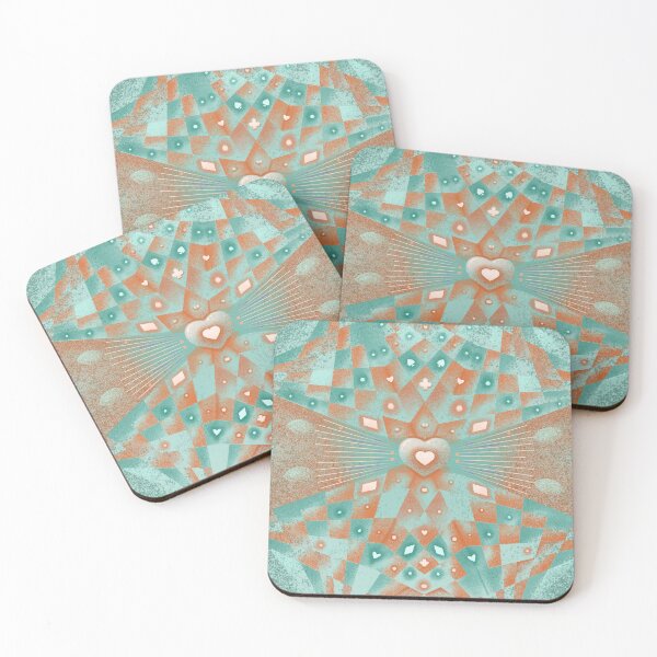 Item preview, Heart mandala in tarot sign pattern turquoise designed and sold by TinaMalajmare.