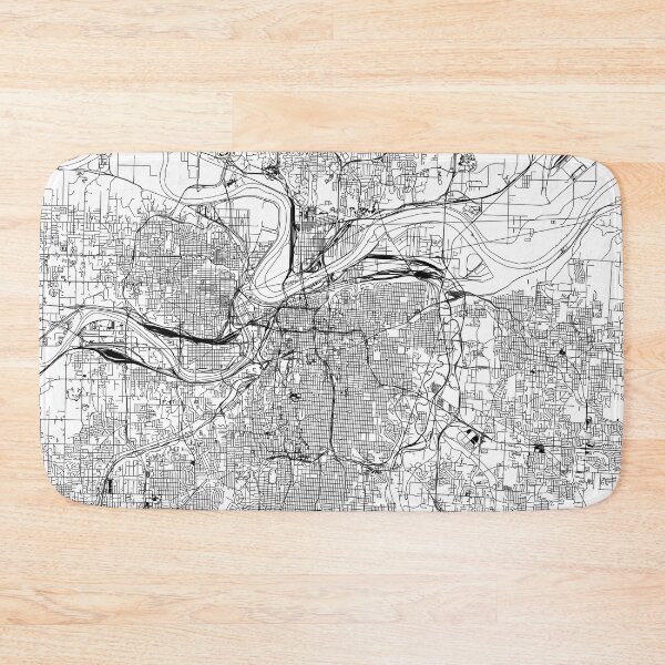 Item preview, Kansas City White Map designed and sold by multiplicitymap.
