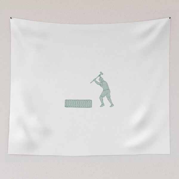 Item preview, Fitness Athlete Sledge Hammer Striking Tire Drawing designed and sold by patrimonio.