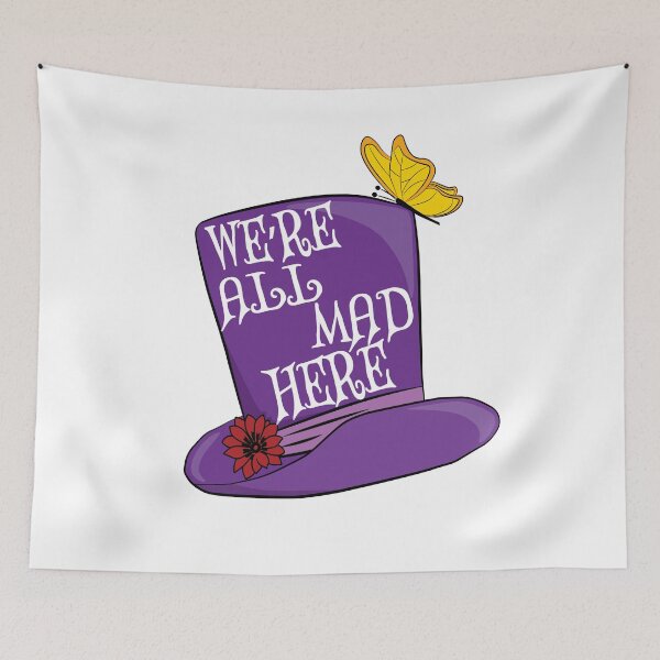 Item preview, Were All Mad Here - Mad Hatter Hat - Alice in Wonderland designed and sold by TheInkElephant.
