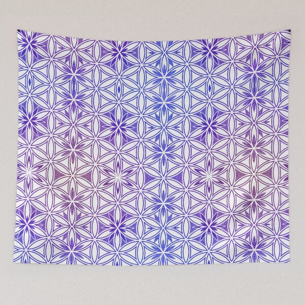 Item preview, Blue and Purple Flower of Life Boho Style  designed and sold by shantilovesart.
