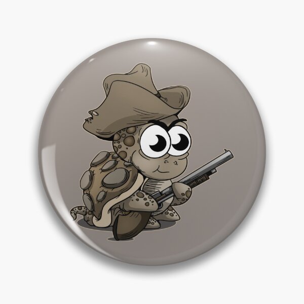 Artikelvorschau, Cartoon Little Cowboy Turtle: Altes zeitgemäßes Sepia/Schwarzweiß entworfen und verkauft von iduzarts.