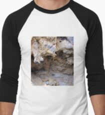 The Magnified Overhang inside a Anciant Boulder , Wow. Men's Baseball ¾ T-Shirt