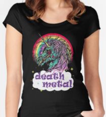 Zombie Unicorn Death Metal Women's Fitted Scoop T-Shirt