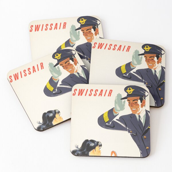 Item preview, Good Morning Miss! 1949 SWISS Airlines Art Poster Advertisement designed and sold by retroposters.