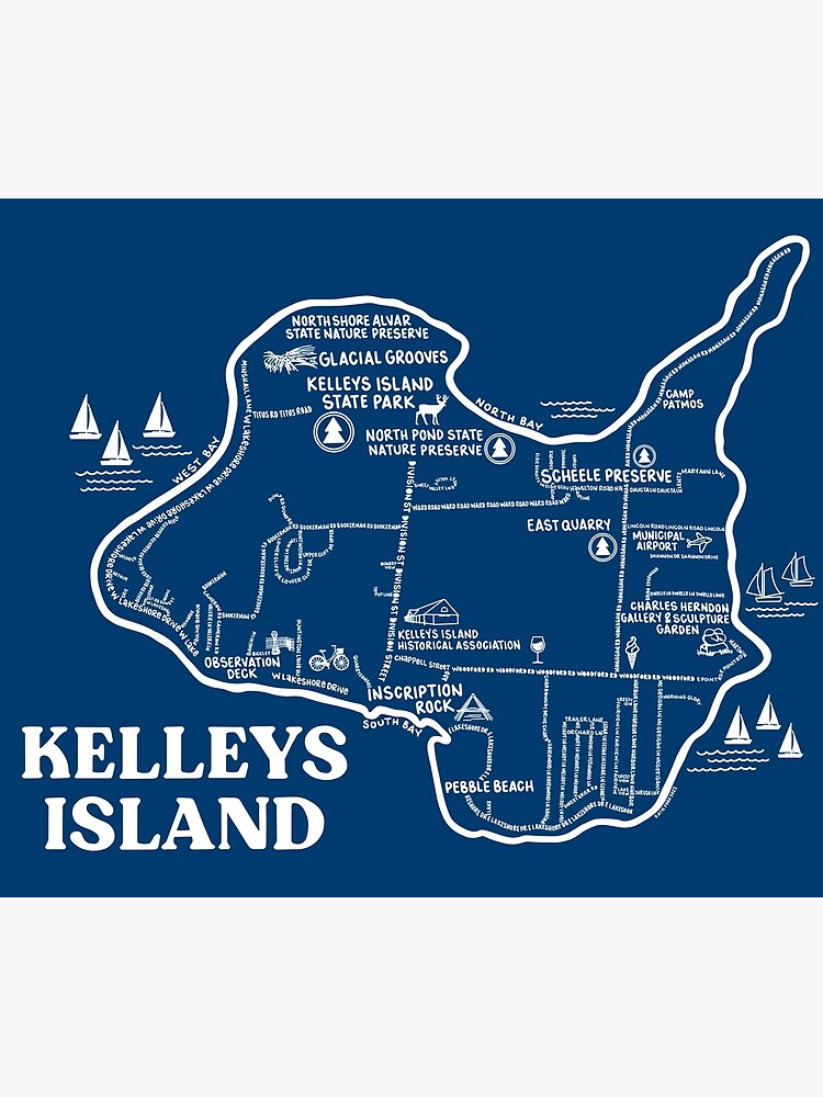 Erie Islands Fleece Blanket - Erie Islands Map Blanket - Put In Bay Blanket - Kelleys Island Blanket - 2024 Catawba Island Blanket