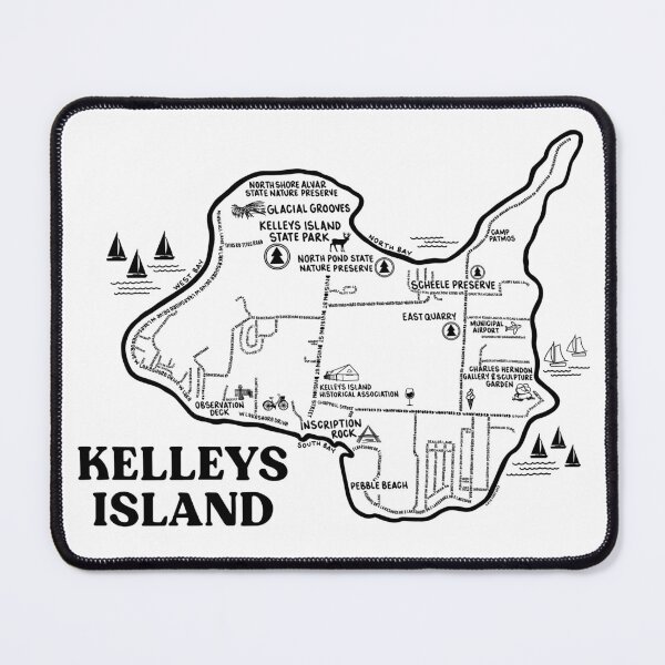 Item preview, Kelleys Island Map designed and sold by fiberandgloss.