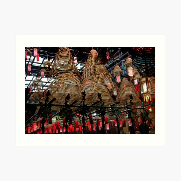 Hong Kong - Man Mo Temple Lanterns Art Print