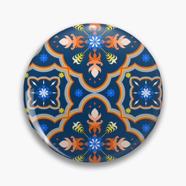 Item preview, Batik Pattern / Ethnic pattern Seamless Orange Navy Blue designed and sold by RisaArt22.
