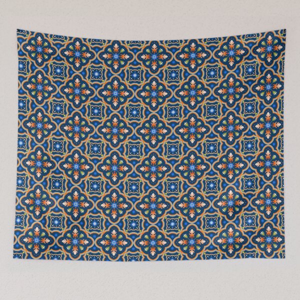 Item preview, Batik Pattern / Ethnic pattern Seamless Orange Navy Blue designed and sold by RisaArt22.