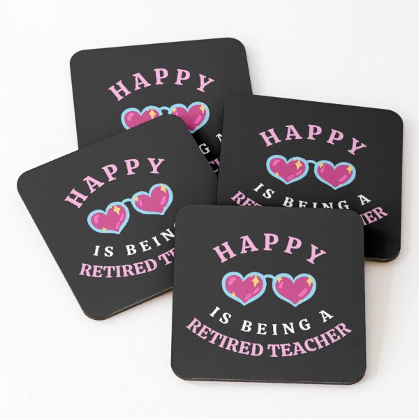 Item preview, Happy Is Being A Retired Teacher The Best Teacher Pink Heart Shades Design designed and sold by BestTeacher.