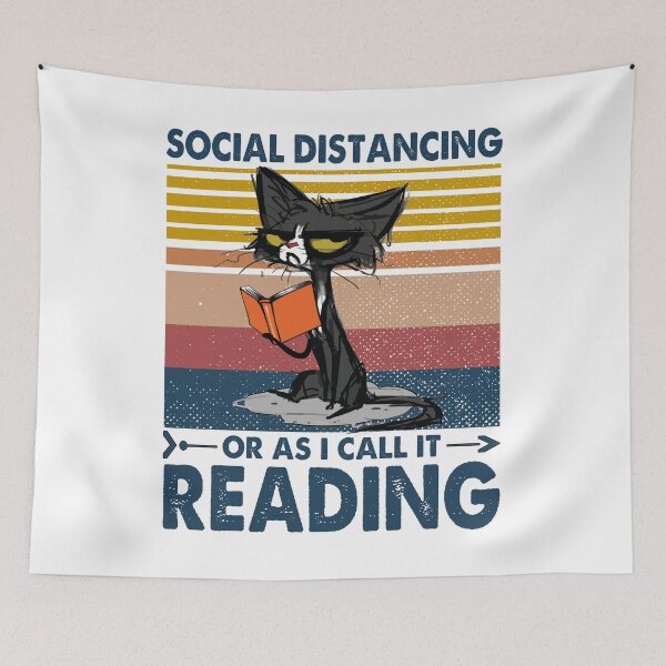 Item preview, Social Distancing Or As I Call It Reading Book Cat designed and sold by RobeLan.